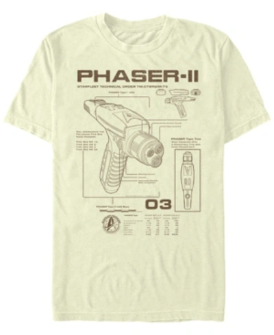 Star Trek Men's Discovery Phaser Schematic Short Sleeve T-shirt In Natural