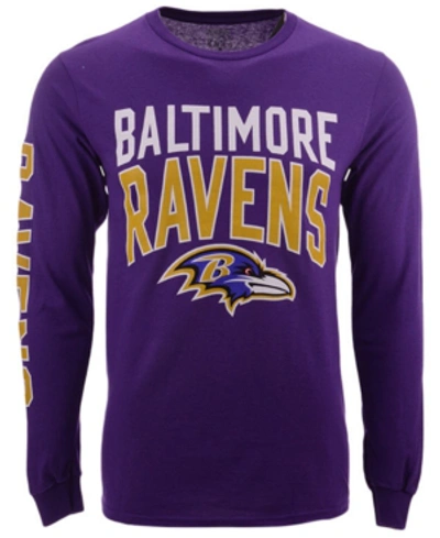 Authentic Nfl Apparel Men's Baltimore Ravens Zone Read Long Sleeve T-shirt In Purple