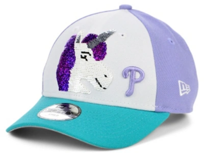New Era Women's Philadelphia Phillies Unicorn Flip 9forty Cap In Lightblue/white/purple