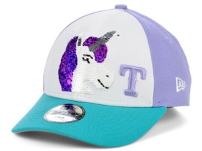 New Era Women's Texas Rangers Unicorn Flip 9forty Cap In Lightblue/white/purple