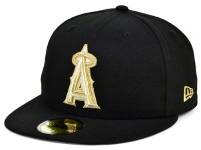 New Era Los Angeles Angels Aka Patch 59fifty Cap In Black