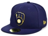 New Era Milwaukee Brewers Authentic Collection 59fifty Fitted Cap In Lightnavy