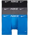 Nike Men's Dri-fit Essential Micro Boxer Briefs (3-pack) In Photo Blue/dark Grey/black