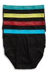 Nordstrom Men's Shop 4-pack Supima Cotton Briefs In Black- Teal/ Green/ Red