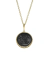 AZLEE Griffin Black Glass Coin Necklace