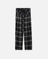 Stella Mccartney Belted Checked Wool Wide-leg Pants In Multicolor