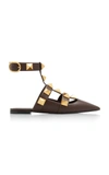 Valentino Garavani Women's  Roman Stud Flats In Brown