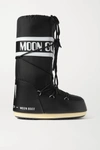 MOON BOOT ICON SHELL AND FAUX LEATHER SNOW BOOTS