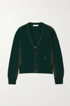 CHLOÉ SILK-TRIMMED CASHMERE CARDIGAN