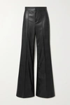Alice And Olivia Alice + Olivia Dylan High Waist Faux Leather Wide Leg Pants In Black