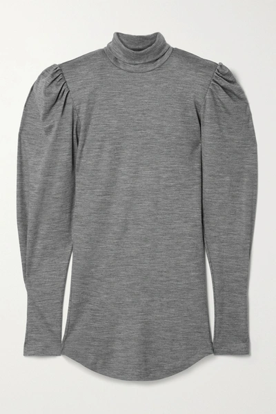 Isabel Marant Gavina Wool Turtleneck Top In Grey