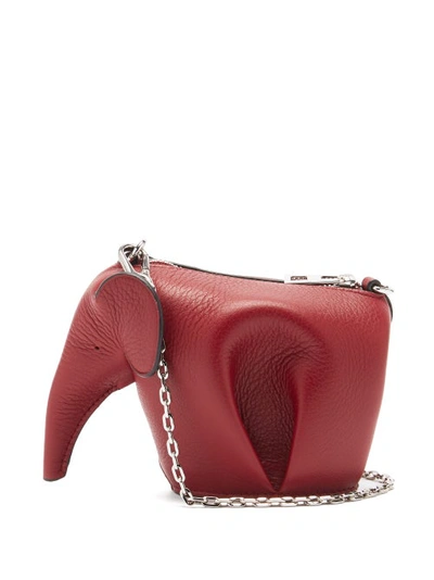Loewe Elephant Leather Mini Crossbody Pouch In Red