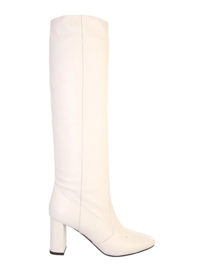 L'autre Chose High Heels Boots In Beige Leather In White