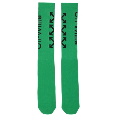 Pre-owned Off-white Arrow Socks Green/black