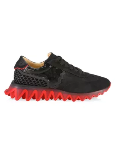 Christian Louboutin Loubishark Suede Low-top Sneakers In Black