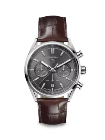 Tag Heuer Men's Carrera Elegance 42mm Stainless Steel & Alligator Strap Automatic Chronograph Watch