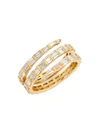 ANITA KO WOMEN'S 18K YELLOW GOLD & DIAMOND BAGUETTE 3-ROW COIL RING,0400013259244