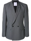 Ports V Pied-de-poule Double-breasted Blazer In Grey