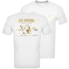 True Religion Gold Outline Buddha Logo Crew Neck T-shirt-white In White