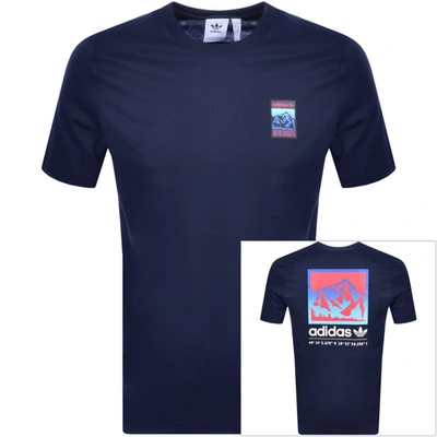 Adidas Originals Adiplore T-shirt With Back Print In Navy