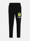 Barrow Black Cotton Sweatpants In Black,yellow,white