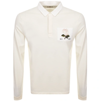 Kent And Curwen Rugby Long Sleeved Polo Cream