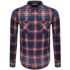 REPLAY REPLAY LONG SLEEVED CHECKED SHIRT BLUE