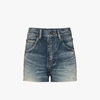 Saint Laurent High-waisted Denim Shorts In Blue
