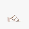 VALENTINO GARAVANI NEUTRAL ROCKSTUD 70 LEATHER SANDALS - WOMEN'S - CALF LEATHER/GOAT SKIN,WS0C47VOD15334532