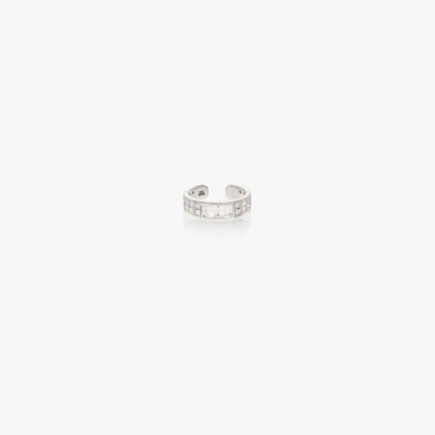 Anita Ko 18kt White Gold Baguette Diamond Ear Cuff In Silver