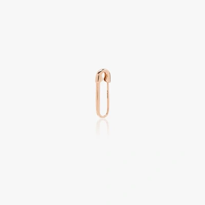 Anita Ko Safety Pin 18kt Rose Gold Earring In Pink