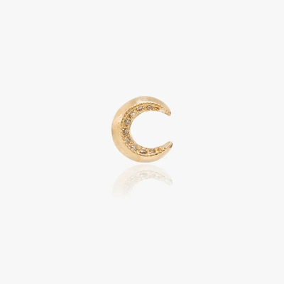 Lizzie Mandler Fine Jewelry 18k Yellow Gold Crescent Moon Diamond Earring