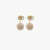 VALENTINO GARAVANI GOLD TONE CRYSTAL BALL DROP EARRINGS,UW0J0G69YCW15468334