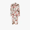 Desmond & Dempsey Soleia Botanical-print Robe In Weiss