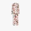 Desmond & Dempsey Long Pyjama Set Soleia Print Cream In Weiss
