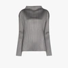 Issey Miyake Grey Basics Sleeveless Turtleneck In Grey