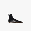 JIL SANDER BLACK POINTED TOE LEATHER ANKLE BOOTS,JS35100A1203015457510