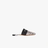 Givenchy Bedford Flat Python-embossed Leather Mules In Grey