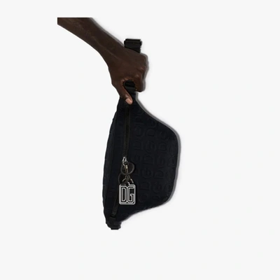 Dolce & Gabbana Black Embossed Logo Cross Body Bag