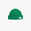 GANNI GREEN RIBBED BEANIE HAT,A284115217336