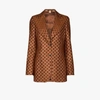 Gucci Gg Jacquard Single-breasted Blazer In Brown