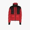 Moncler Red Nylon Marcassin Down Jacket In Red