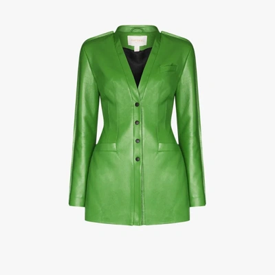 Materiel Fitted Faux Leather Jacket In Green