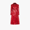 ANGEL CHEN BELTED FAUX LEATHER COAT,F20B10011RD15387475
