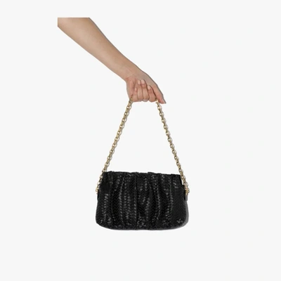 Elleme Black Vague Woven Leather Shoulder Bag