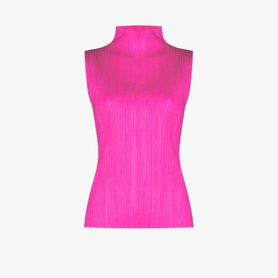 Issey Miyake Pink New Colorful Basics Ii Sleeveless Turtleneck In Rosa