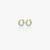 Yvonne Léon 9k Yellow Gold Striped Enamel Diamond Hoop Earrings In Gold