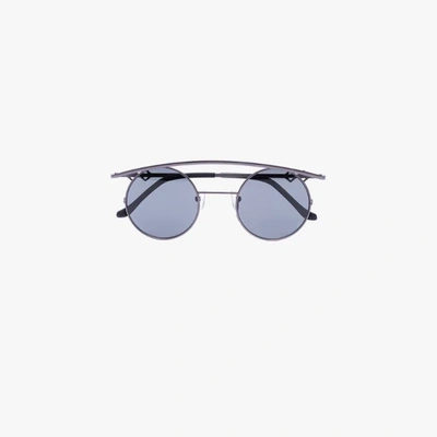 Karen Wazen Retro Xl Round-frame Sunglasses In Black