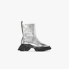 ANGEL CHEN SILVER DRAGONTOOTH LEATHER ANKLE BOOTS,F201503SV15392995