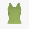 MATERIEL GREEN RIBBED KNIT TANK TOP,PF20CH0013TSHLGR15243441